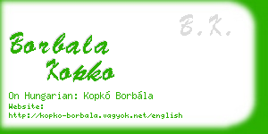 borbala kopko business card