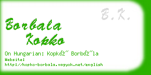 borbala kopko business card